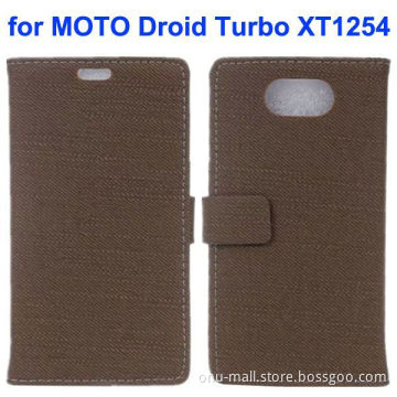 Cloth Texture Magnetic Closure Leather Flip Case for Moto Droid Turbo XT1254